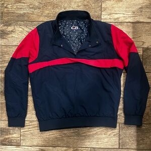 Vintage 1980s CB Sports Snap Button Pullover Windbreaker Women’s XL zipper Pouch